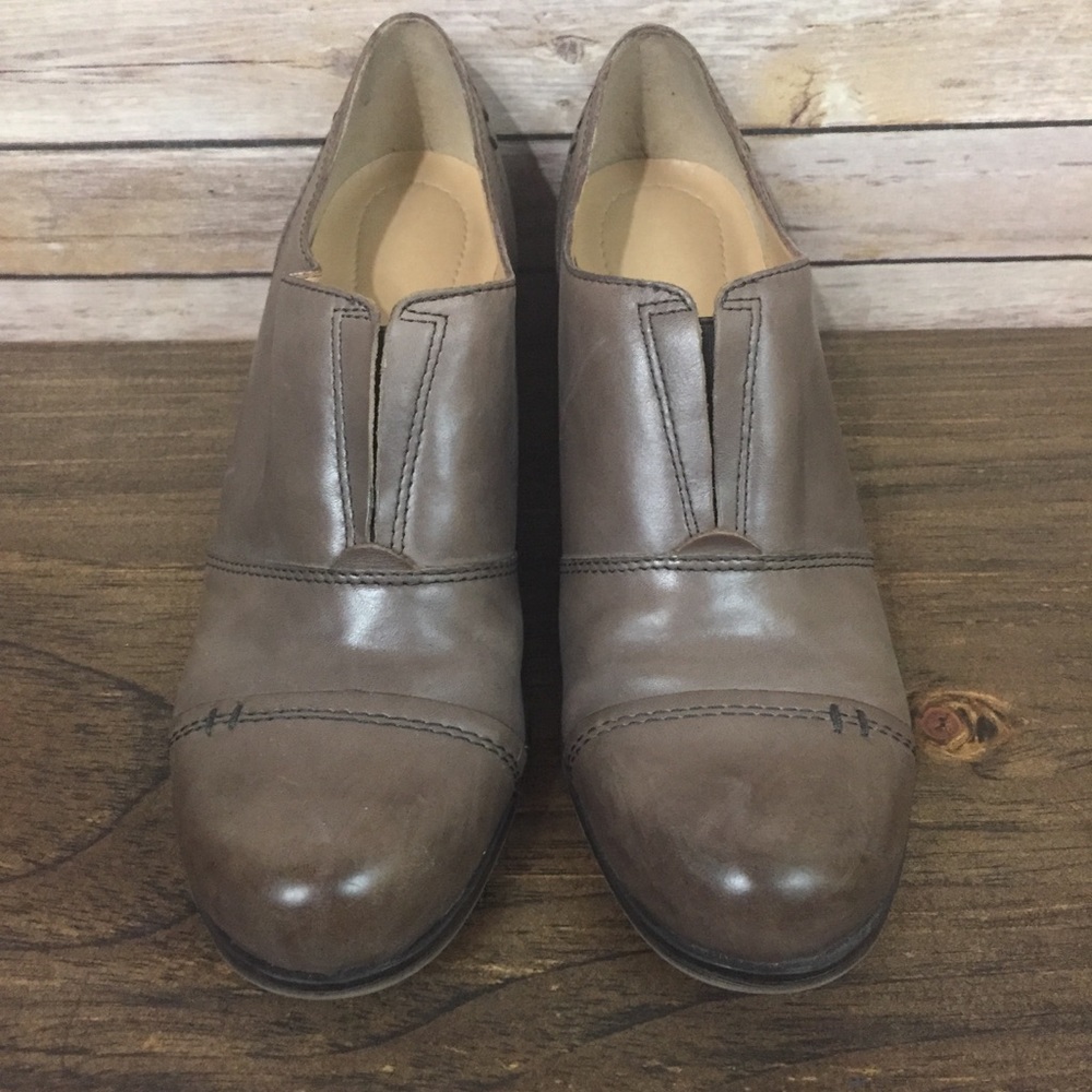 Naturalizer Booties Chunky Heel Taupe Gray 8.5 - Picture 2 of 7